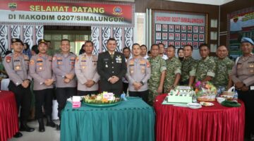 Kejutan HUT ke-81 TNI, Kapolres Simalungun Sambangi Kodim 0207 Tingkatkan Soliditas dan Sinergitas TNI-Polri